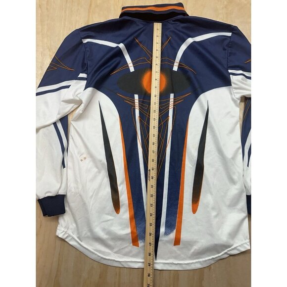 PUMA Vintage Blue & Orange Geometric Soccer Jersey Long Sleeve Shirt Size Large - Picture 7 of 10